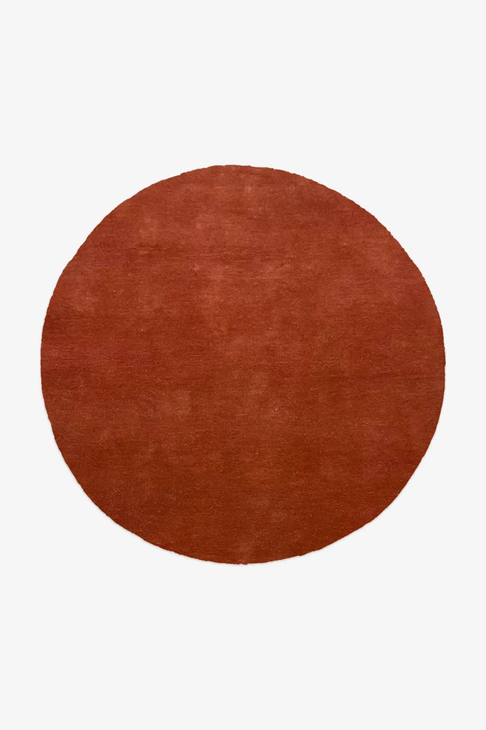 Burnt Orange Round Hand Tufted New Zealand Wool Rug、mySite、gigharbornorthrealestate