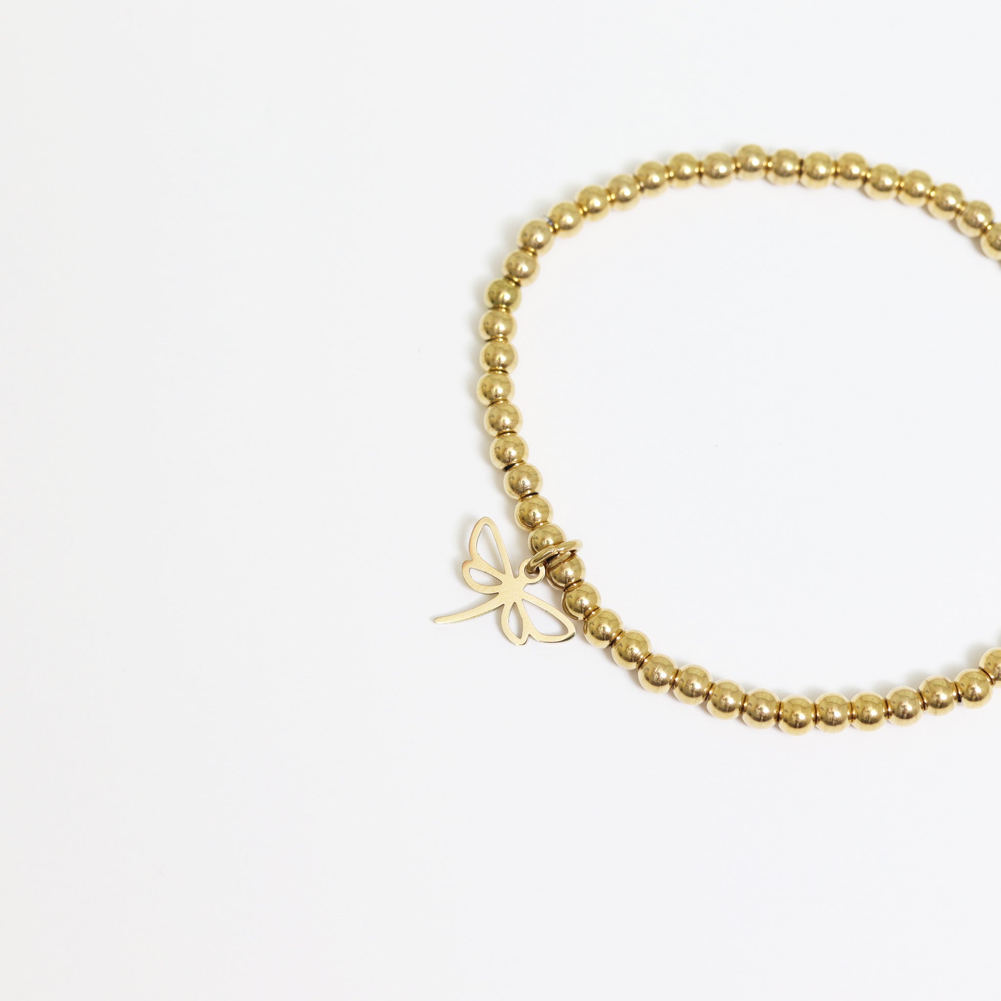 18K Gold PVD Stainless Steel Dainty Dragonfly Charm / PDL0091、mySite、dreamappss