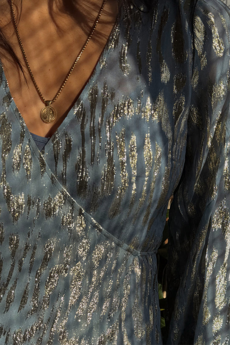 Blue Lottie Wrap Dress、mySite、solidvoid