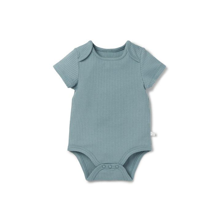  MORI Ribbed Short Sleeve Bodysuit - Blue、mySite、merchandisen