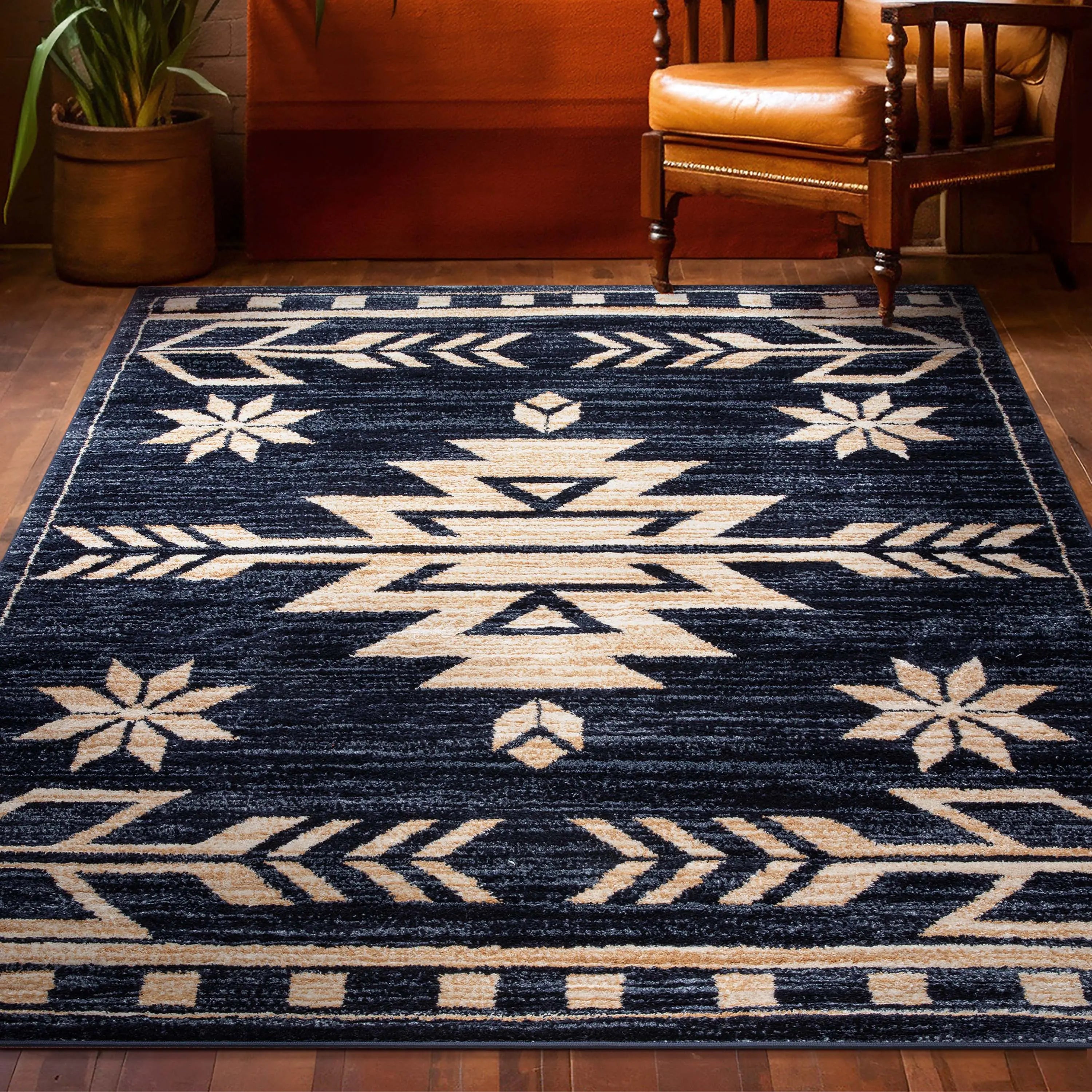 Canton Southwestern Tribal Bohemian Blue Rug、mySite、gigharbornorthrealestate