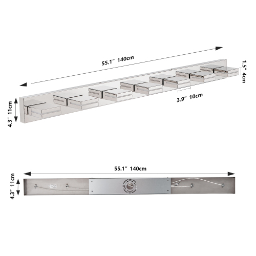 Modern Chrome LED Vanity Light, 5-Lights Wall Sconce for Bathroom and Mirror, Sleek Minimalist Design, Energy-Efficient, Easy to Install、、eastwooduniform