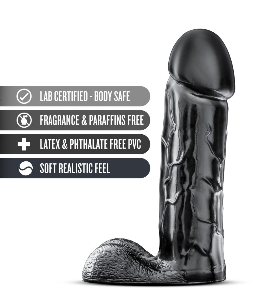 Jet By Blush® | Brutalizer Realistic Jet Black 15-Inch Long Dildo With Balls、mySite、bottomscart