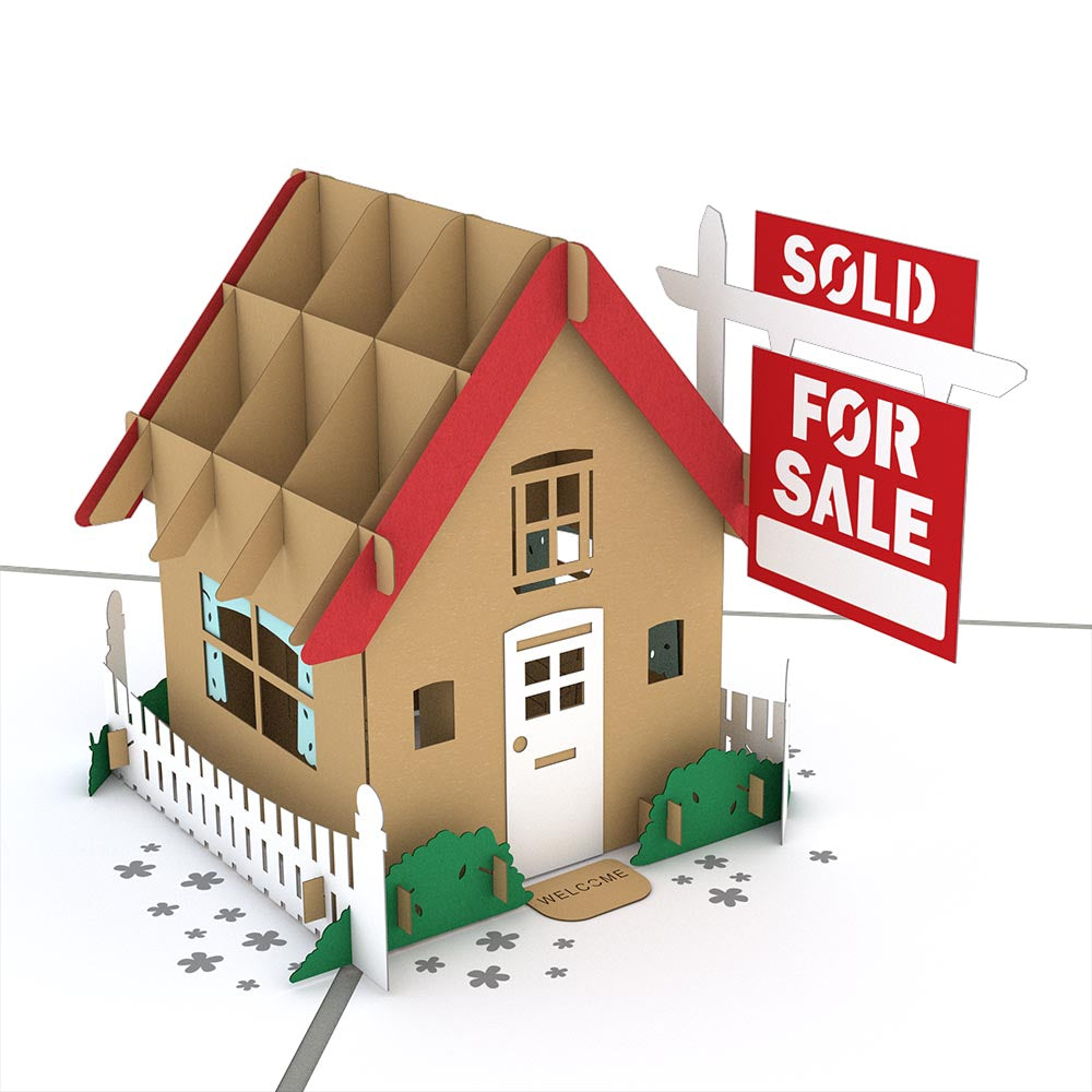Brown House for Sale Pop-Up Card、mySite、solidvoid