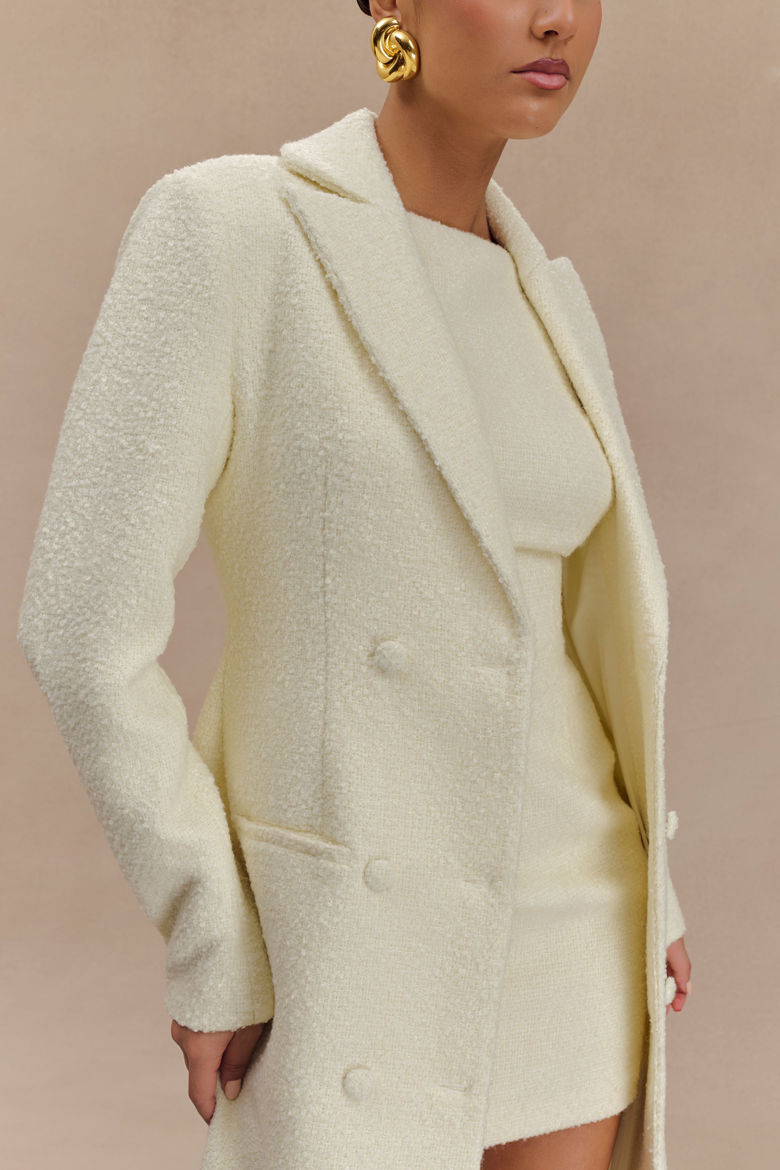 Carver Boucle Coat - Ivory、mySite、solidvoid