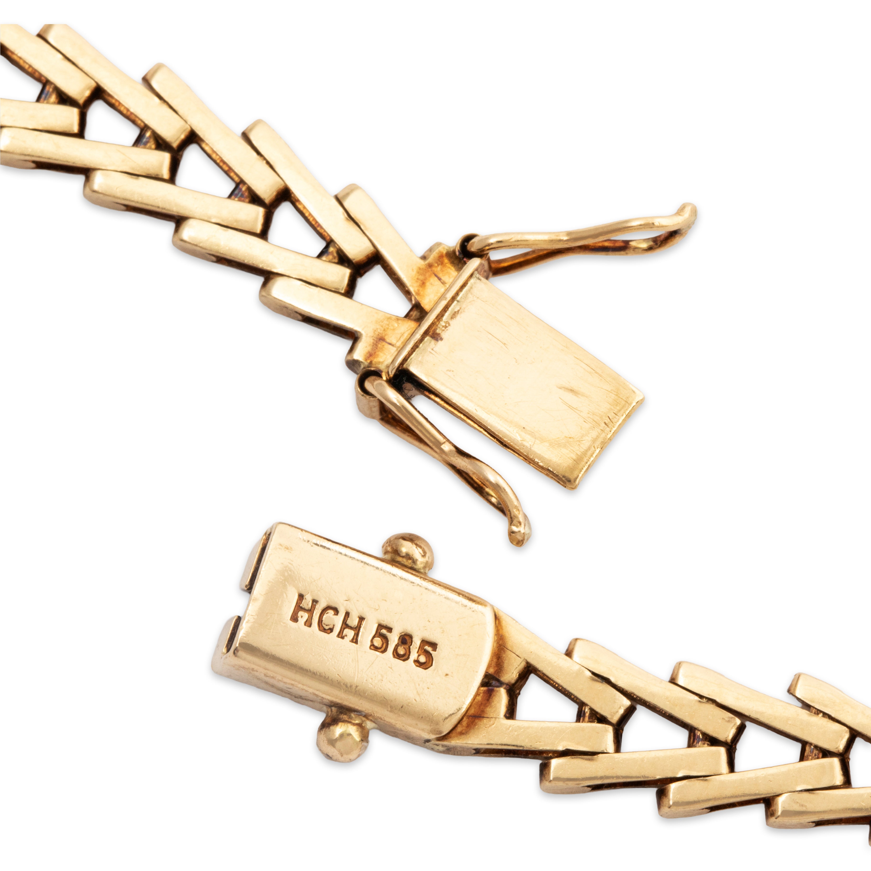 Statement Vintage 14k Yellow Gold Snake Link Chain Necklace 17、mySite、hinf8tx79