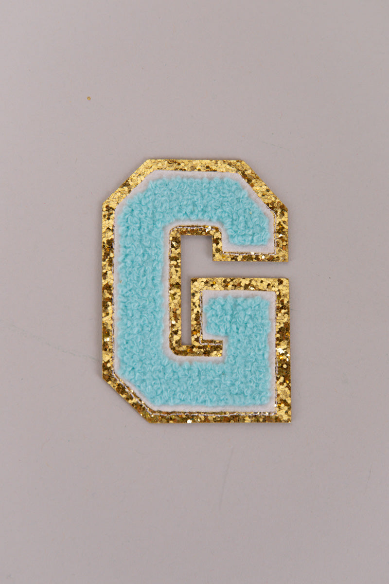 Chenille Adhesive Letter Patches- Blue 5.5cm、mySite、hinf8tx79