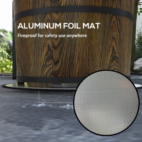 Outsunny Smokeless Fire Pit with Fireproof Mat, 20" Barrel Style Portable Wood Burning Firepit, Magnesium Oxide Low Smoke Camping Bonfire Stove for Backyard, Patio, Picnic, Brown、、eastwooduniform