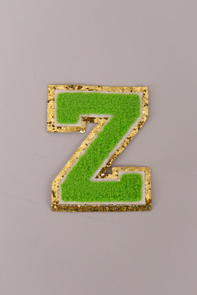 Chenille Adhesive Patch Letters - Green 5.5cm、mySite、hinf8tx79