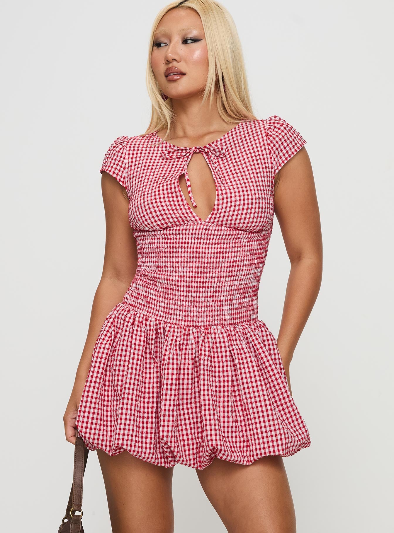 Ladybug Gingham Mini Dress Red Petite、mySite、solidvoid