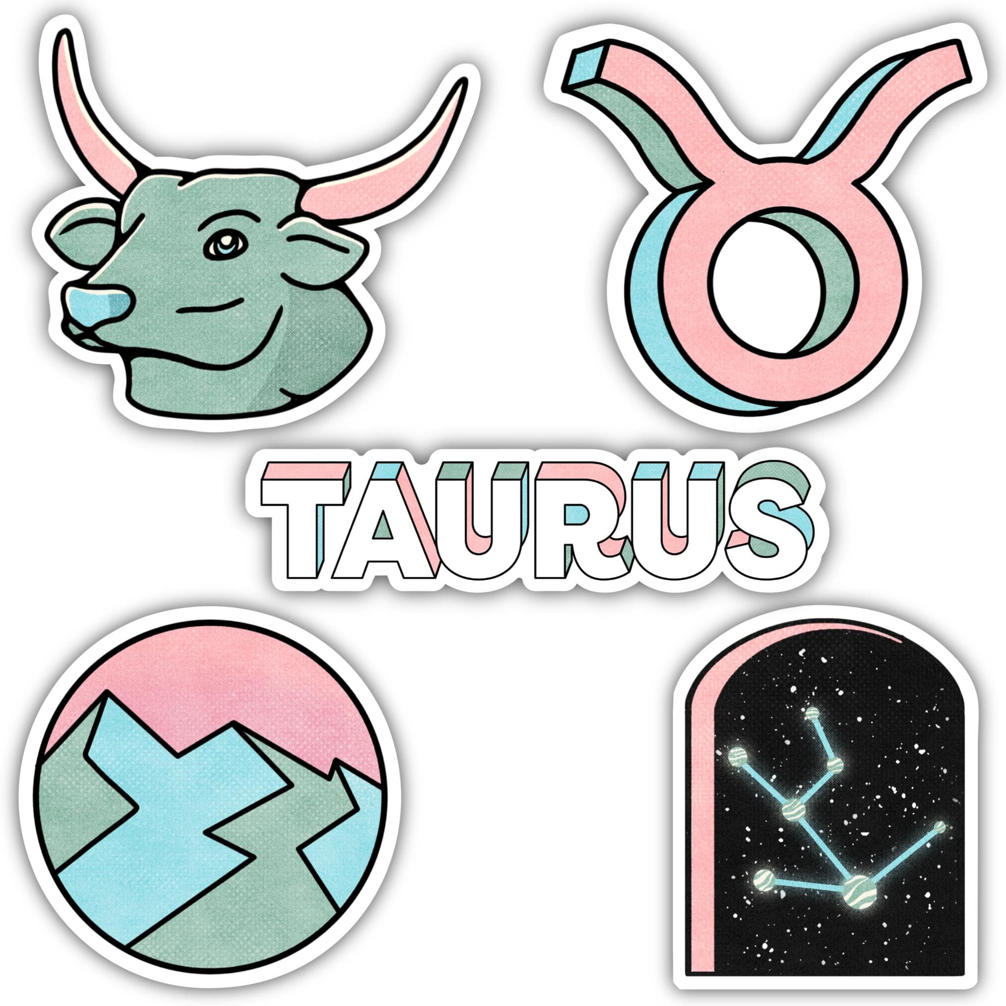  Taurus Zodiac Sticker 5 Pack、mySite、elrpsem3k