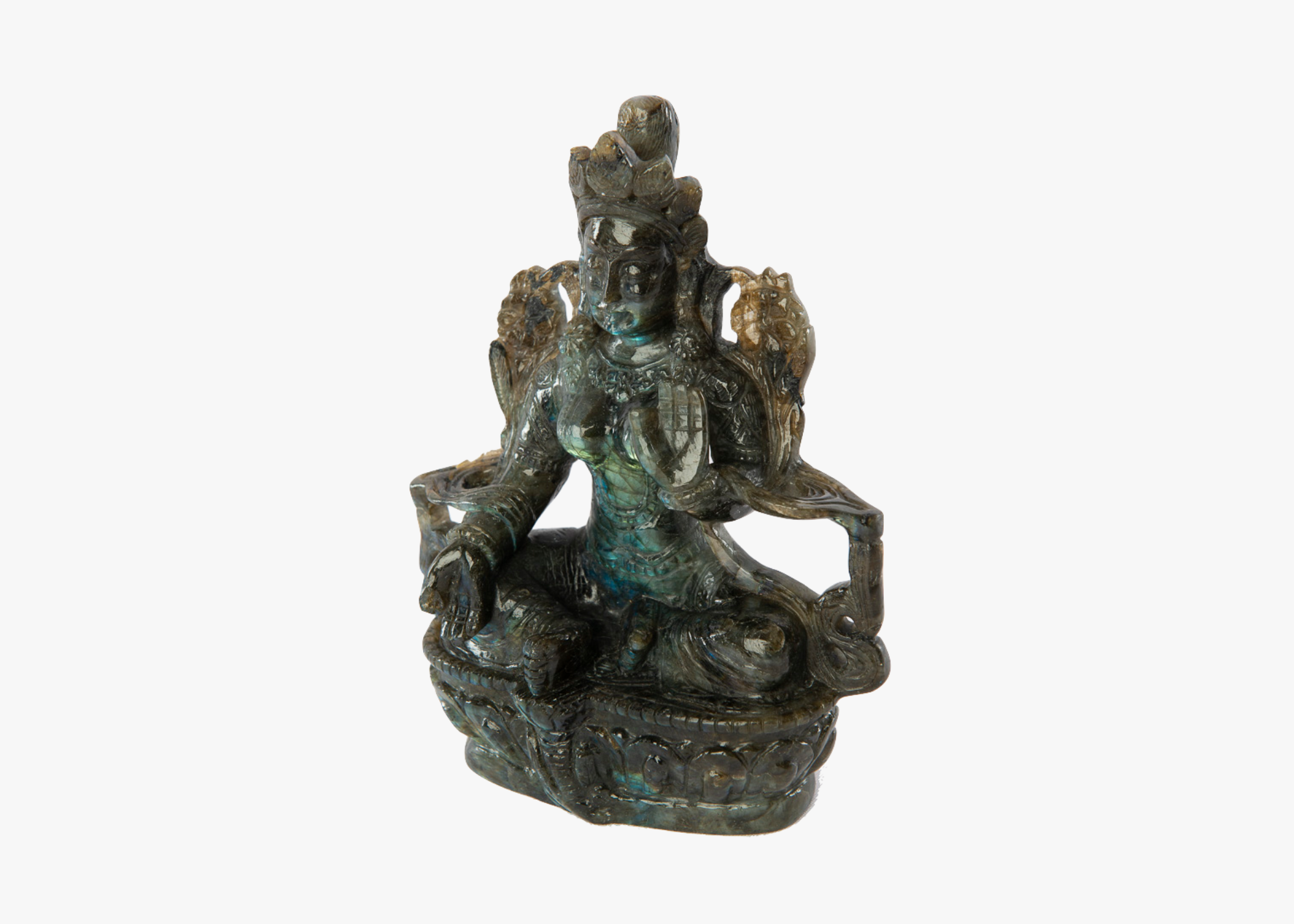 Green Tara Statue - Labradorite (Small, 18cm)、mySite、topwebapps