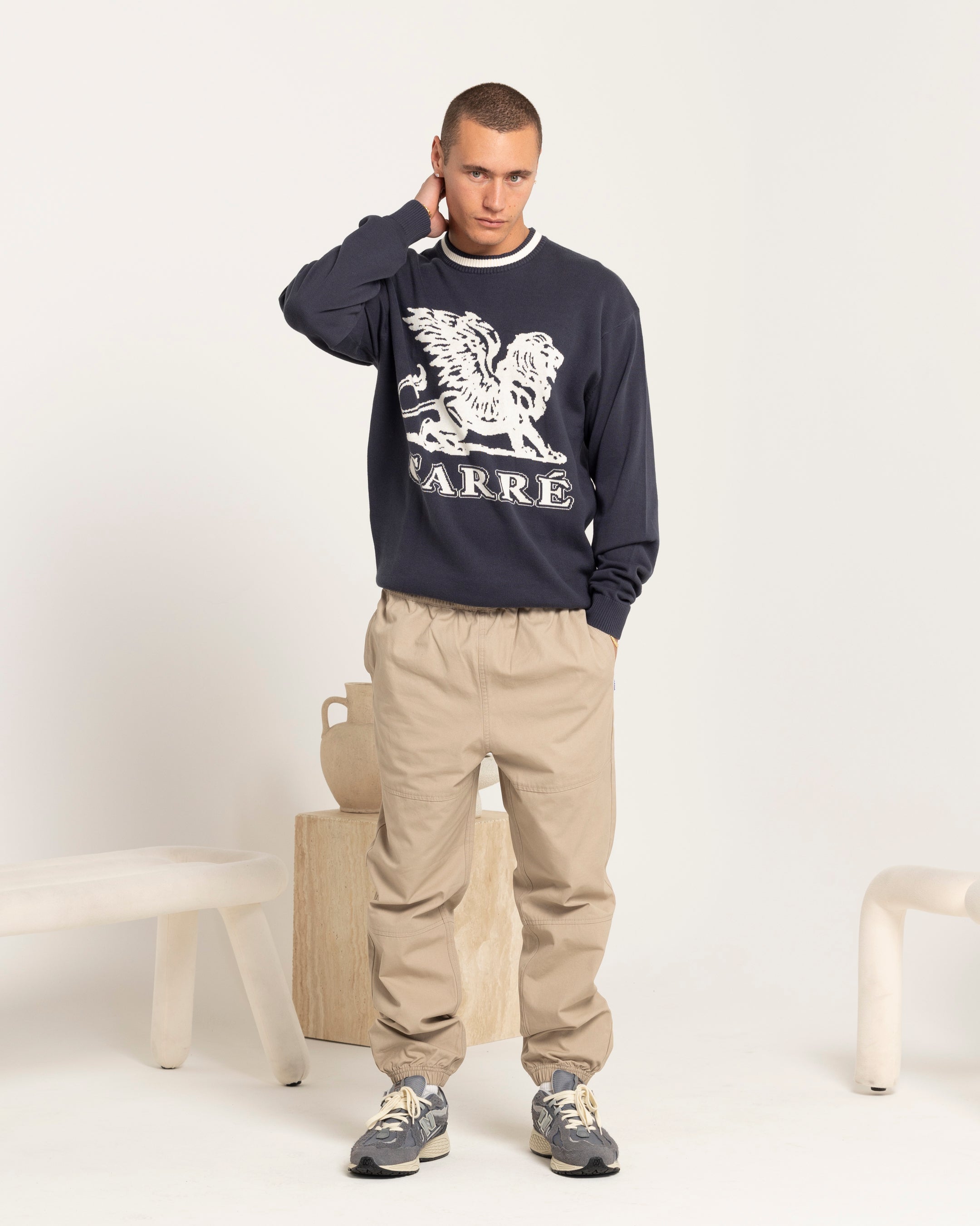 Carré Brave Knitted Sweater Navy、mySite、zt4zffjzw
