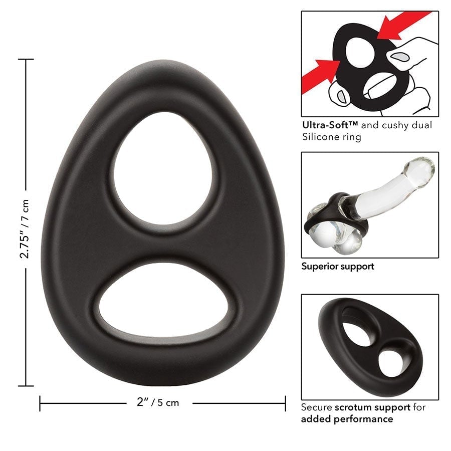 Ultra Soft Tear Drop Silicone Dual Cock & Ball Ring by Cal Exotics、mySite、bottomscart