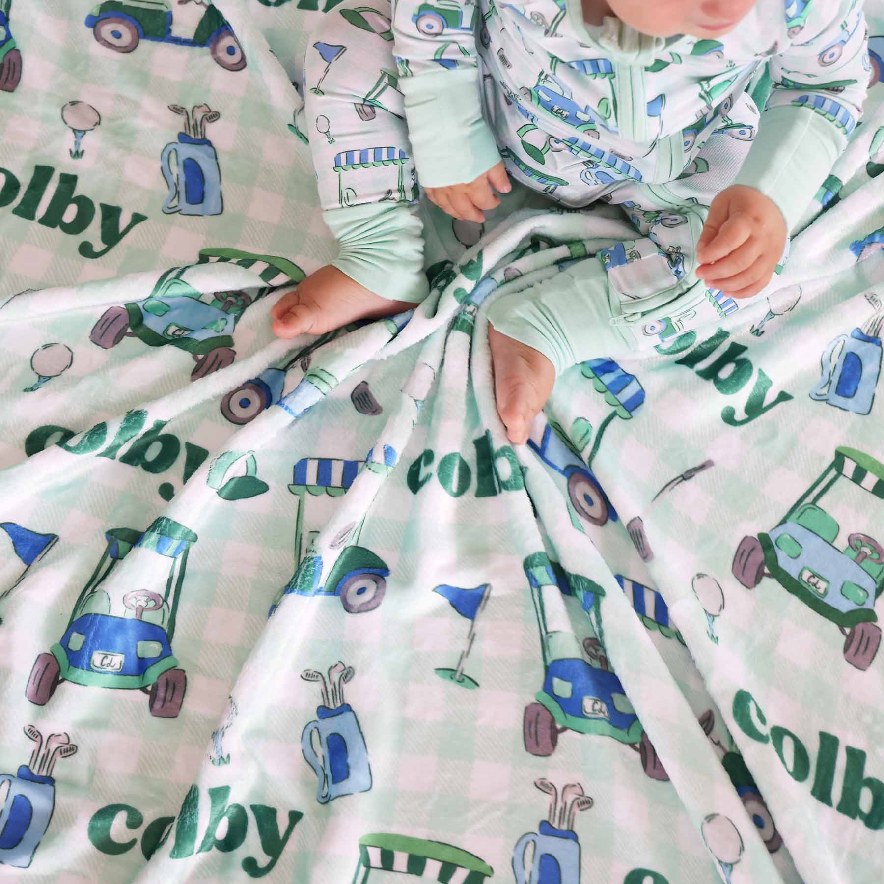  Birdie Babes Personalized Kids Blanket | Green、mySite、layawaytickets