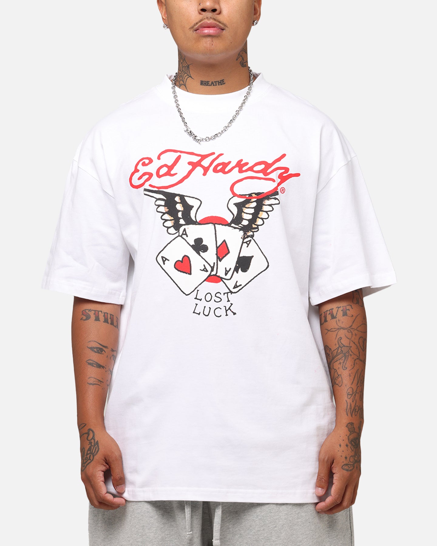 Ed Hardy Lost Luck T-Shirt White、mySite、zt4zffjzw