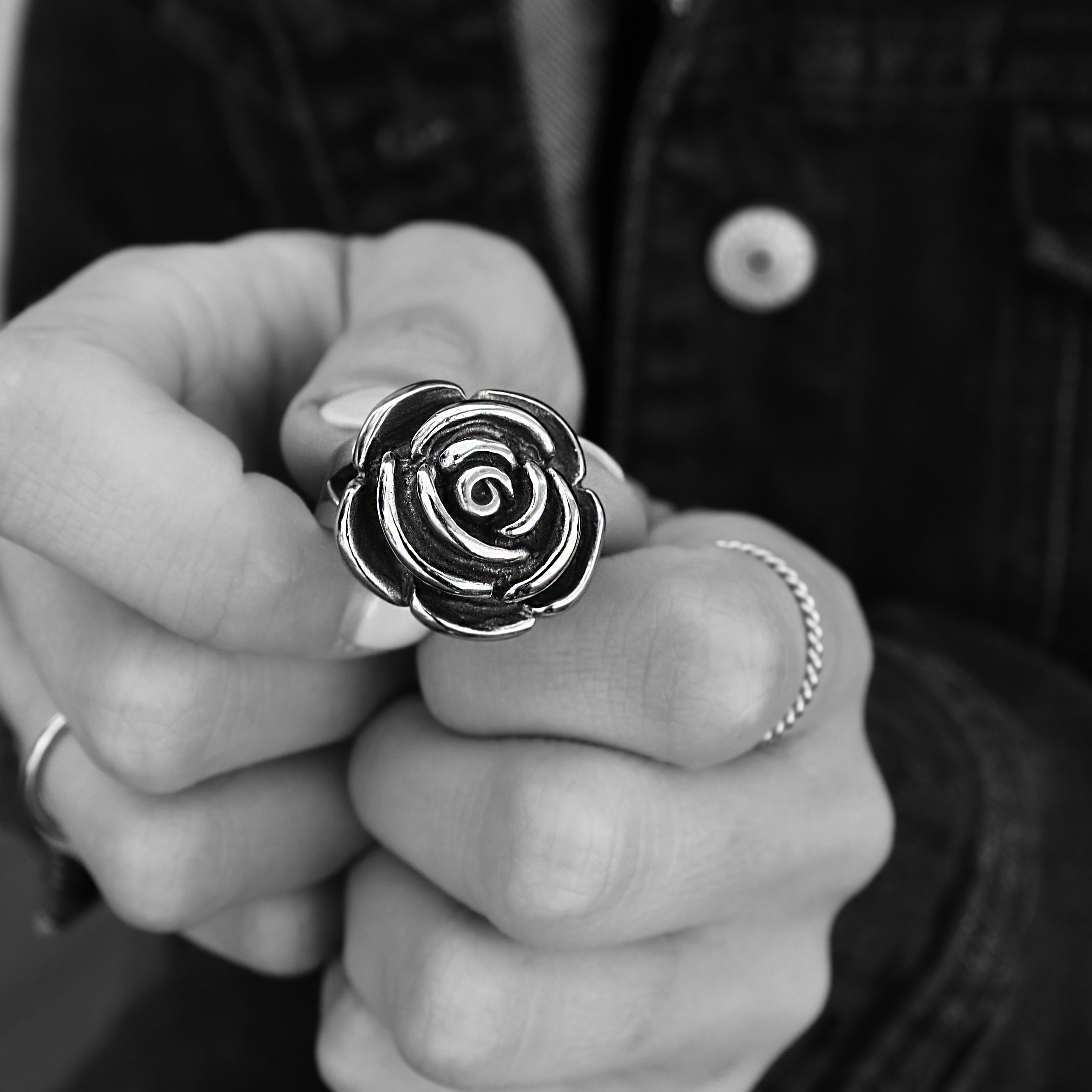 Stainless Steel Statement Rose Ring / SCR3027、mySite、dreamappss