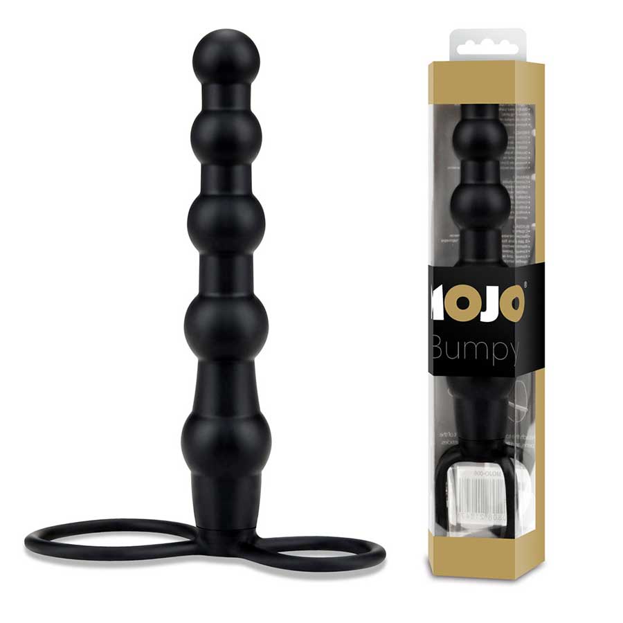 Mojo Bumpy Black Silicone Double Penetration Cock Ring、mySite、bottomscart