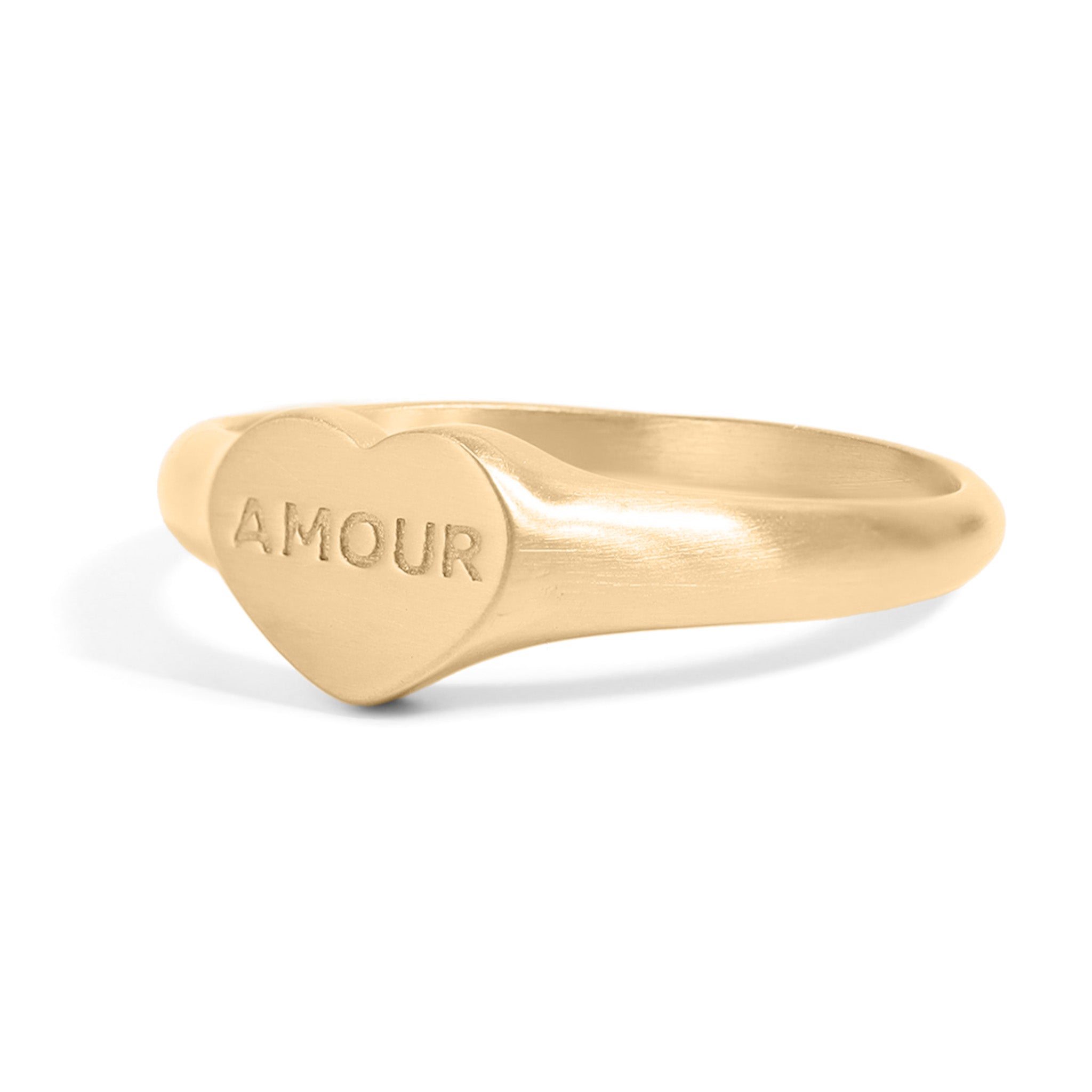 18K Gold PVD Stainless Steel Amour Heart Signet Ring / ESR0006、mySite、dreamappss