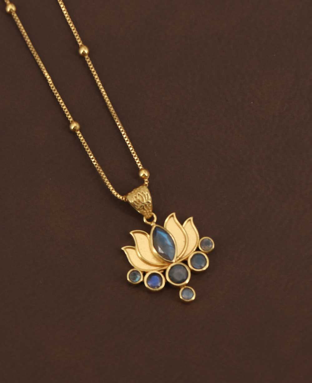 Labradorite Gemstone Gold Plated Lotus Necklace、mySite、topwebapps