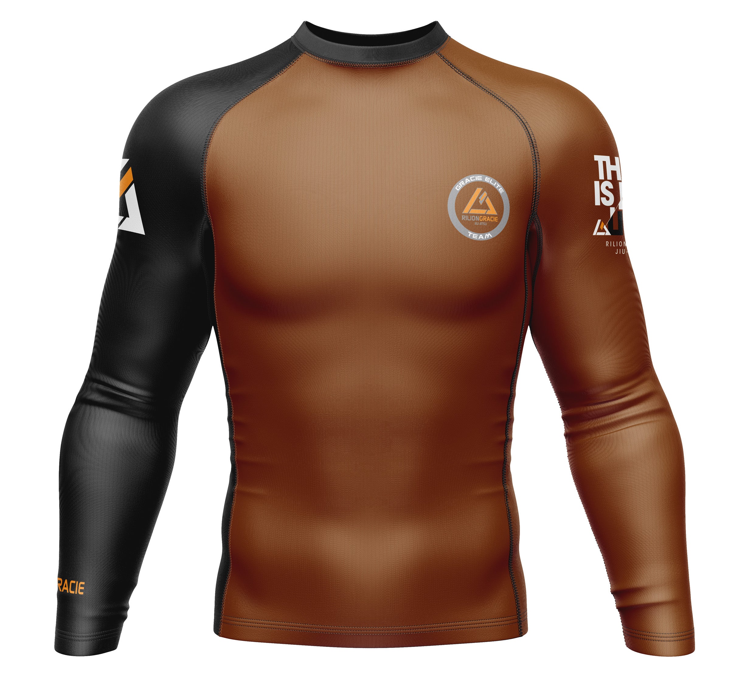 Rilion Gracie Long Sleeve Ranked Rashguard Brown、mySite、gigharbornorthrealestate