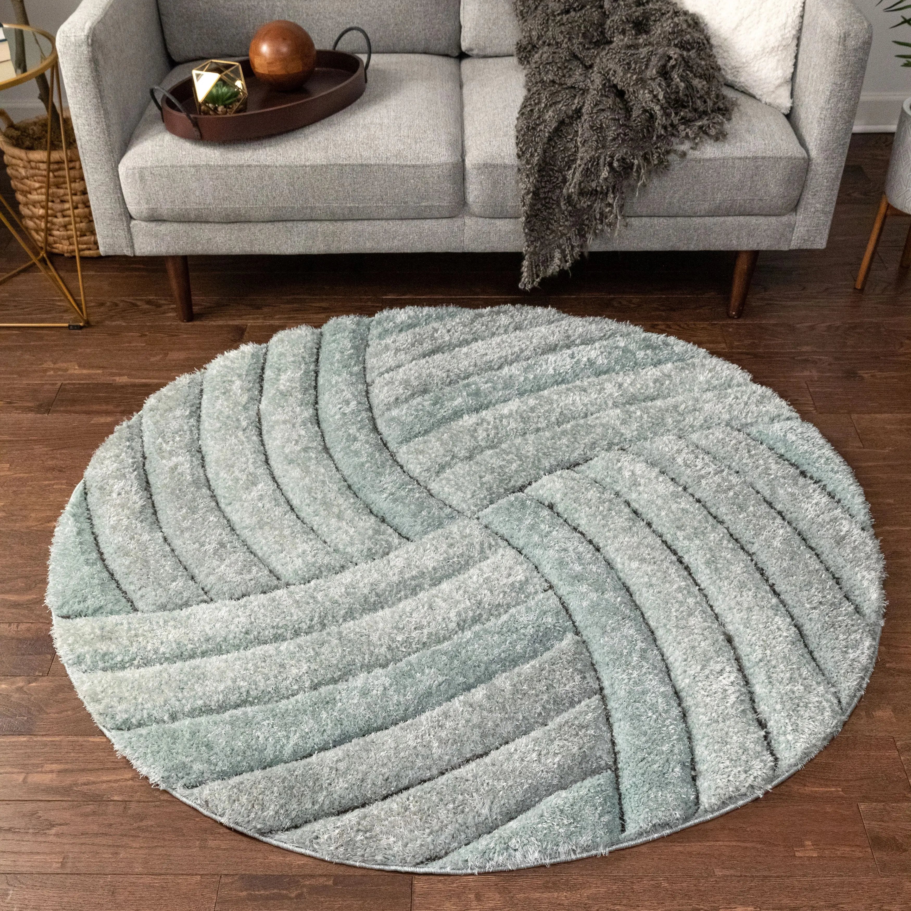 Ucci Blue Modern 3D Textured Shag Rug By Chill Rugs、mySite、gigharbornorthrealestate