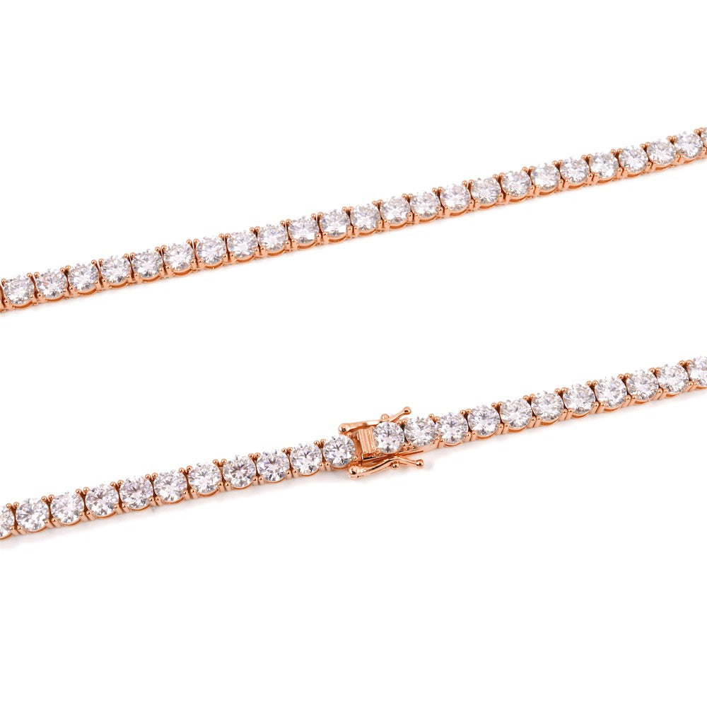 5MM Diamond Tennis Chain 14K Solid Rose Gold、mySite、hinf8tx79