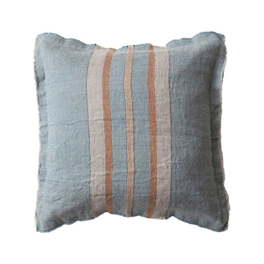 Woven Linen Pillow With Stripes、mySite、elrpsem3k