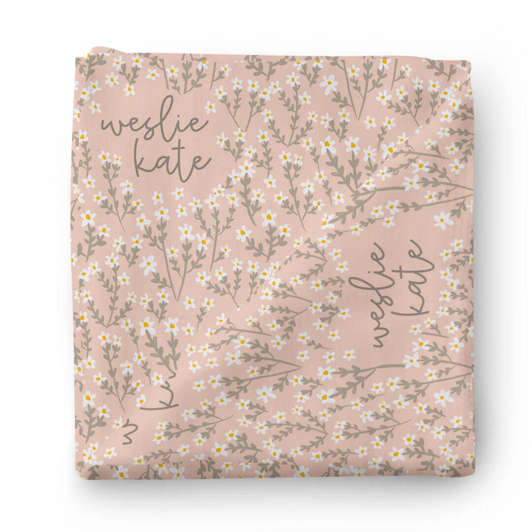  Weslie's Wildflower Personalized Baby Name Swaddle Blanket、mySite、layawaytickets