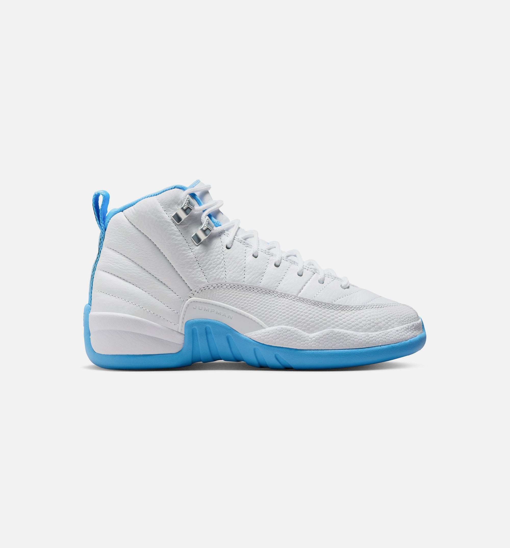 Air Jordan 12 Retro White and University Blue Grade School Lifestyle Shoe - White/University Blue/Metallic Silver Free Shipping、mySite、dreamappss