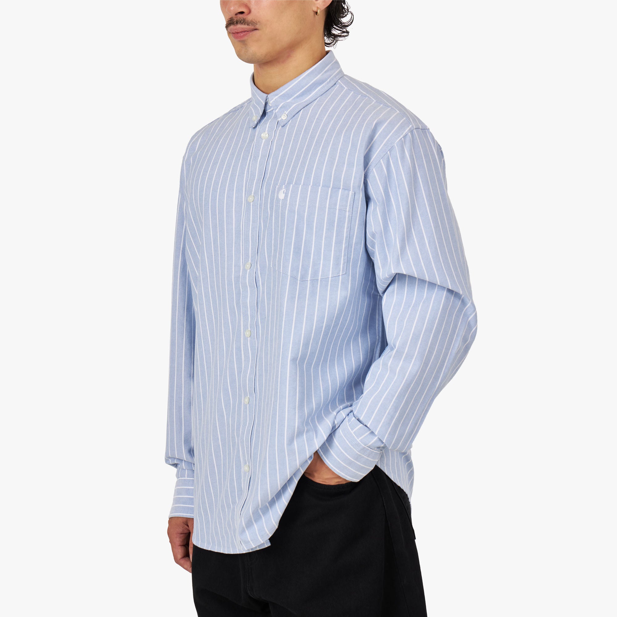  Carhartt WIP Dowlen Long Sleeve Shirt Oxford Bleach / White、mySite、merchandisen