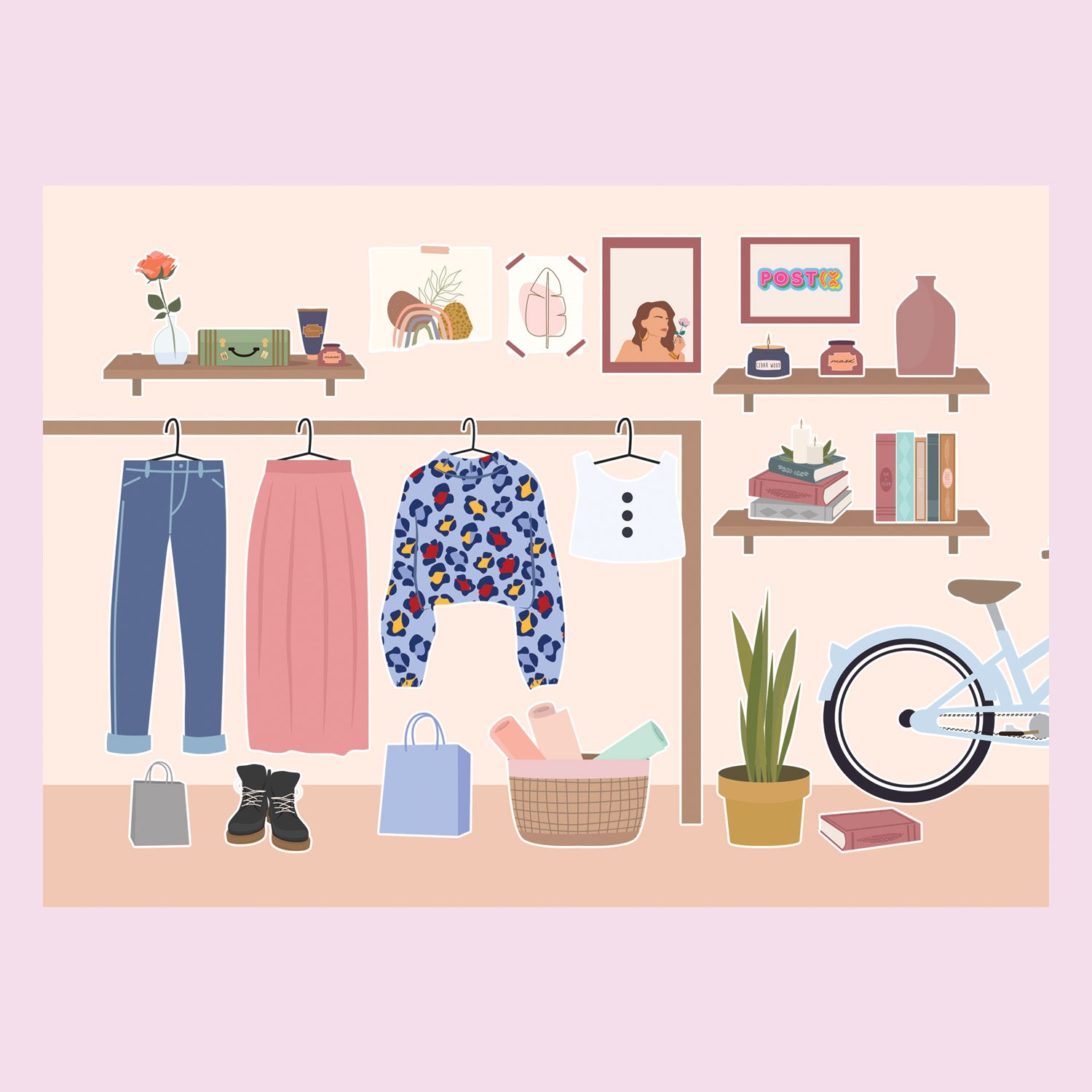  Fashionista Apartment Sticker Sheet、mySite、ghnorth