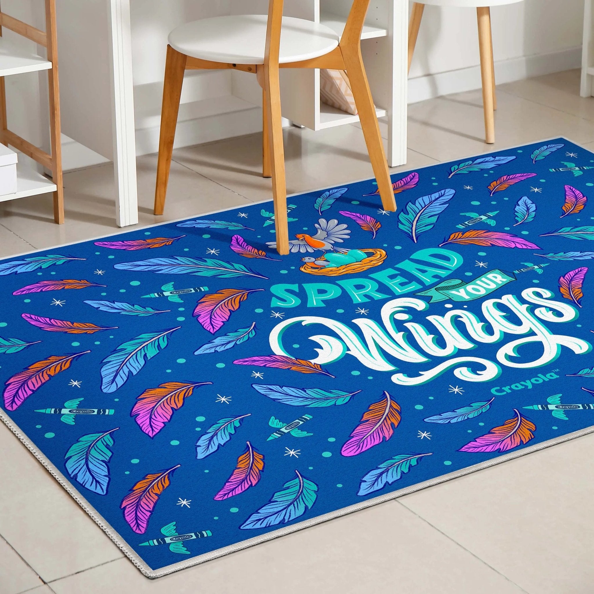 Crayola Spread Your Wings Blue Area Rug By Well Woven、mySite、gigharbornorthrealestate