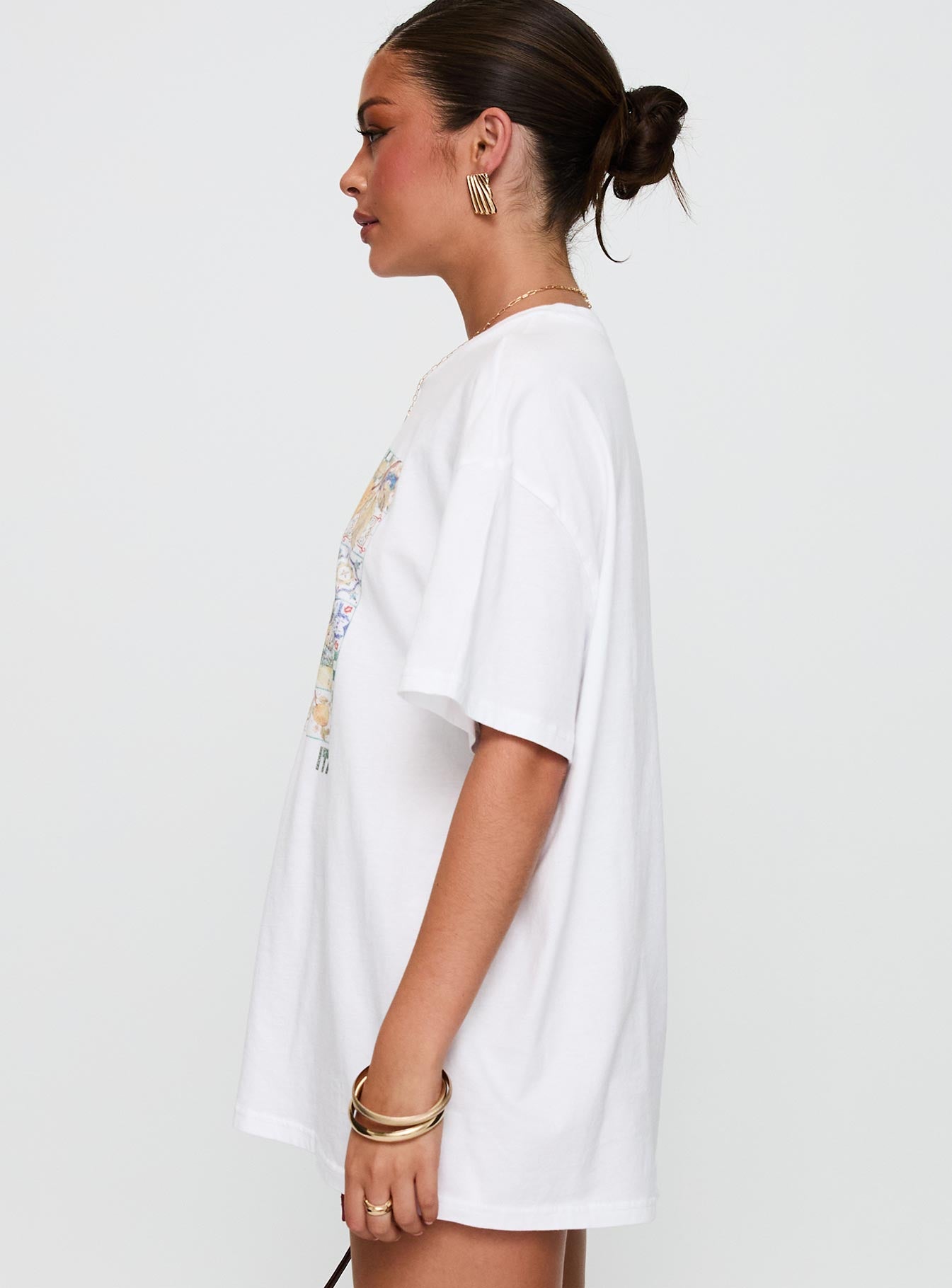 Love From Tuscany Oversized Graphic Top White、mySite、solidvoid