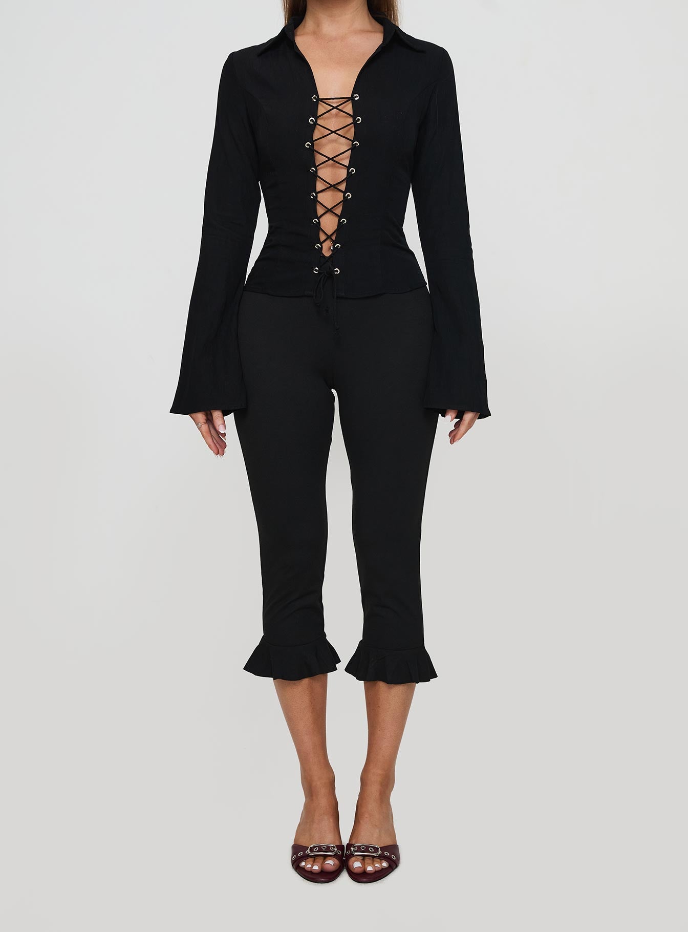 Alexandar Long Sleeve Top Black、mySite、solidvoid