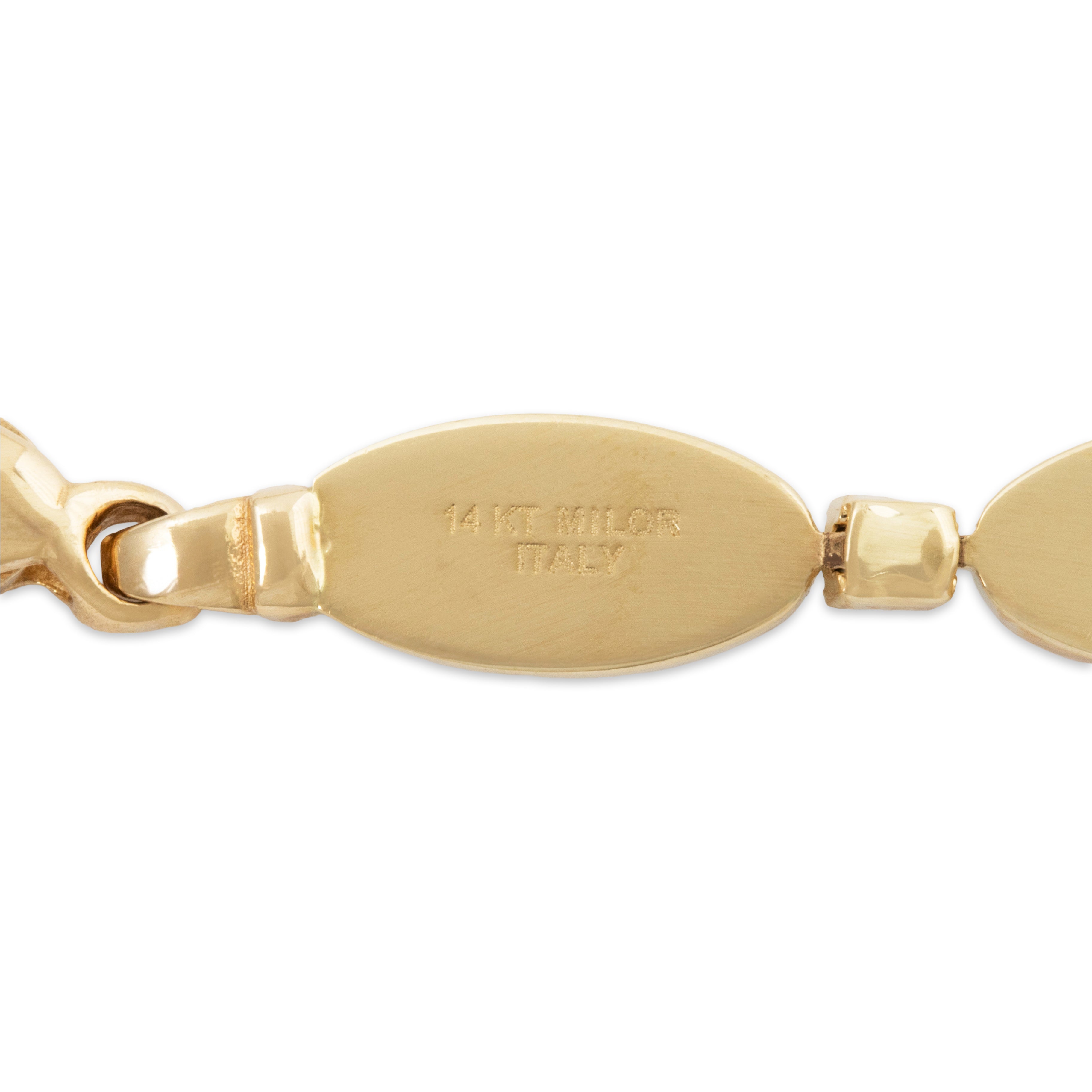 Vintage Italian 14k Yellow Gold Blue Sapphire Oblong Line Bracelet 6、mySite、hinf8tx79