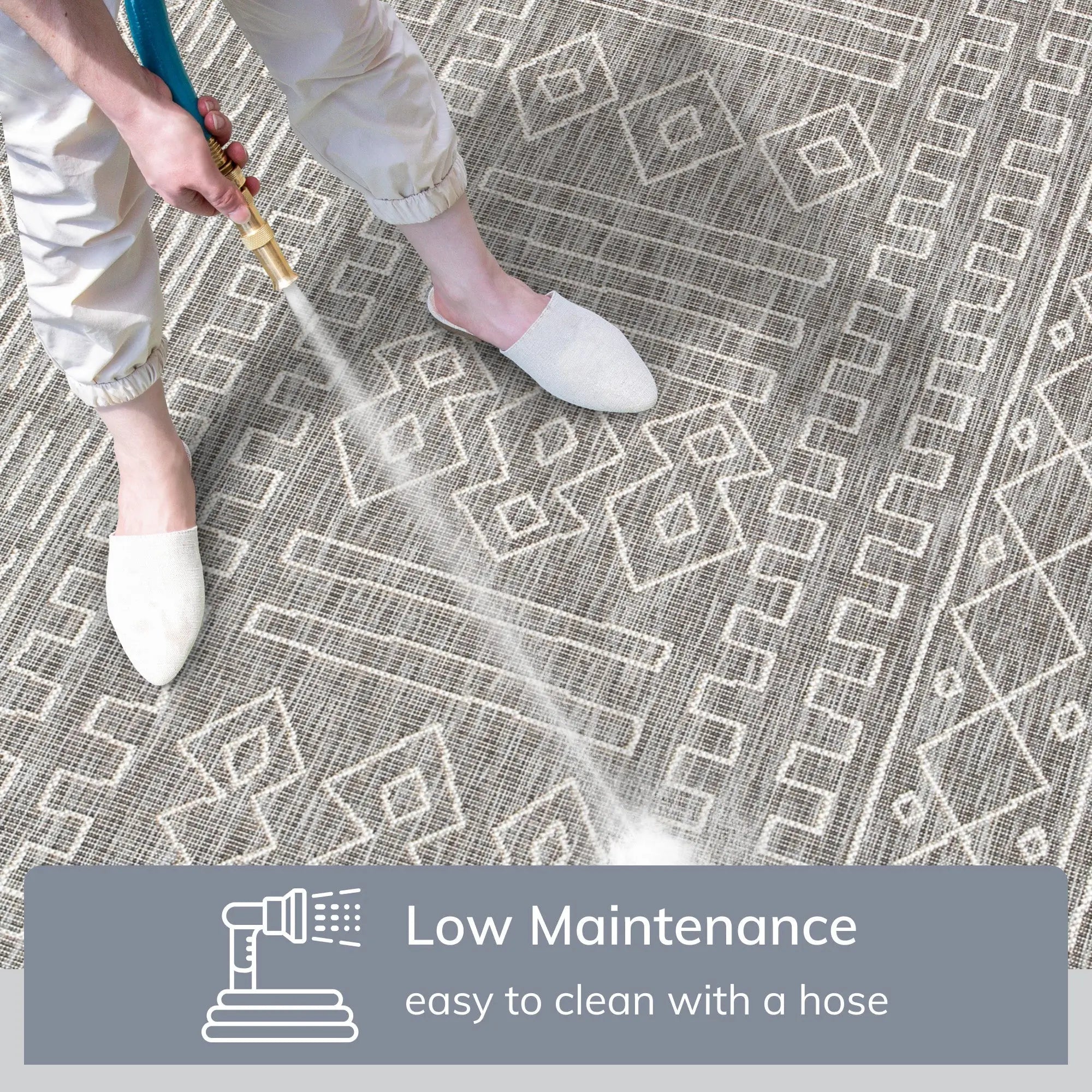 Anza Tribal Geometric Pattern Grey 5'3 x 7'3 Flat-Weave Indoor/Outdoor Rug、mySite、gigharbornorthrealestate