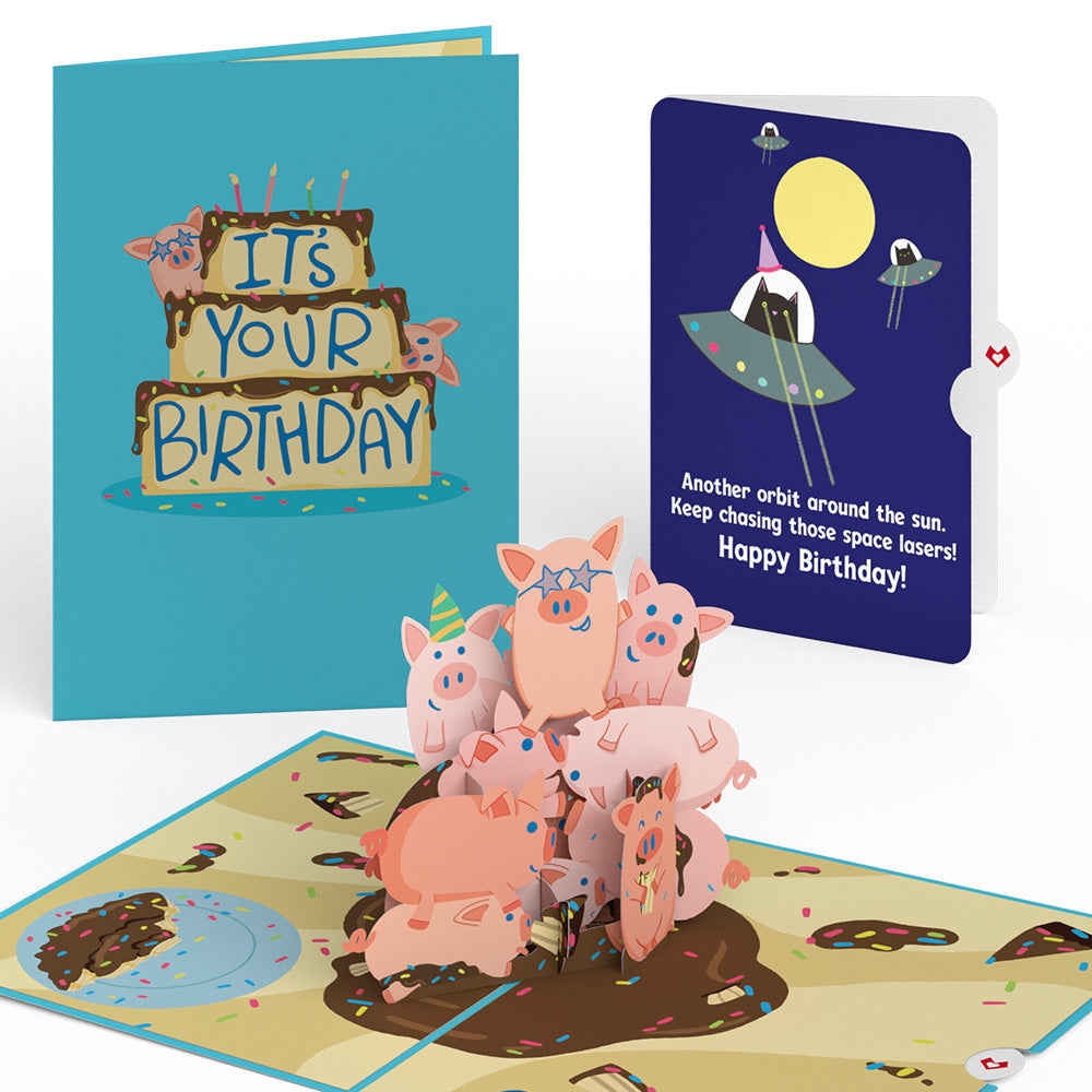 Hog Wild with Space Laser Cats Birthday Pop-Up Card and Sentiment Set、mySite、solidvoid