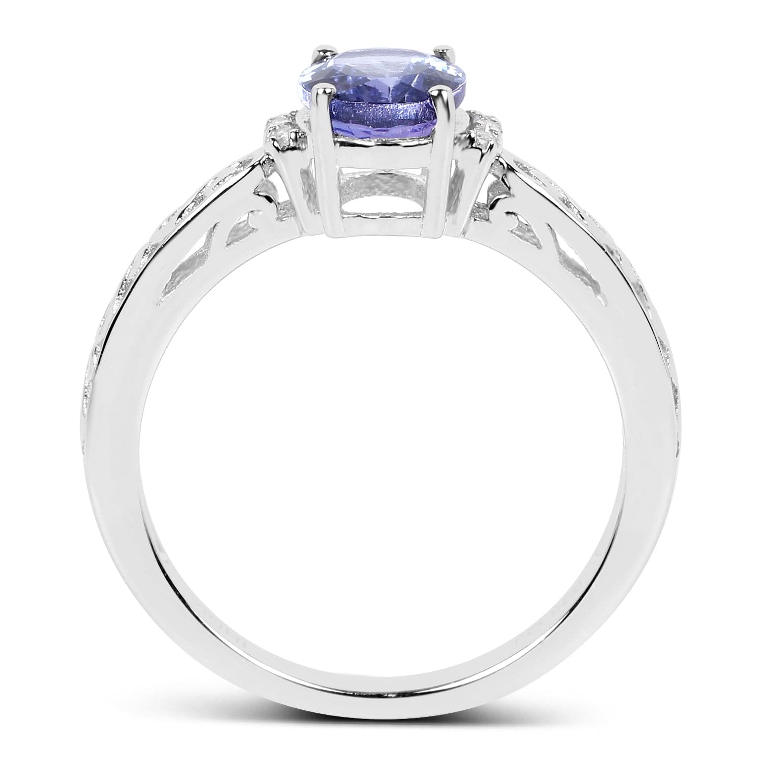 1.15ct Tanzanite Solitaire Ring in Sterling SIlver Geniune Gemstone、mySite、g9winljtr