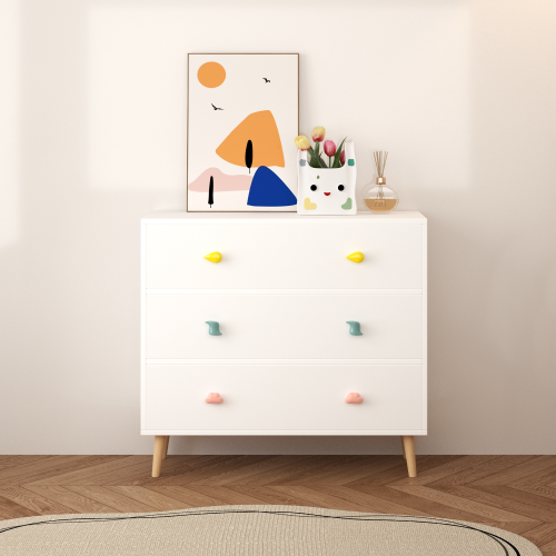 Kids 3 Drawer Dresser, Baby Nightstand for Bedroom, Storage Cabinet for Toddler Child for Living Room, Toddler Room, Nursery, Closet, Apartment (White)、、casual