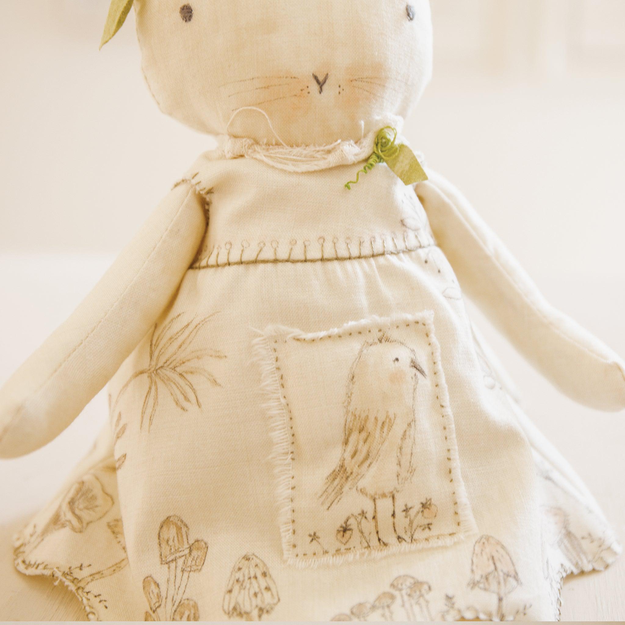 RETIRED - Hutch Studio Original - Teena Toadstool- Hand-Crafted Cotton & Knit Bunny、mySite、g9winljtr