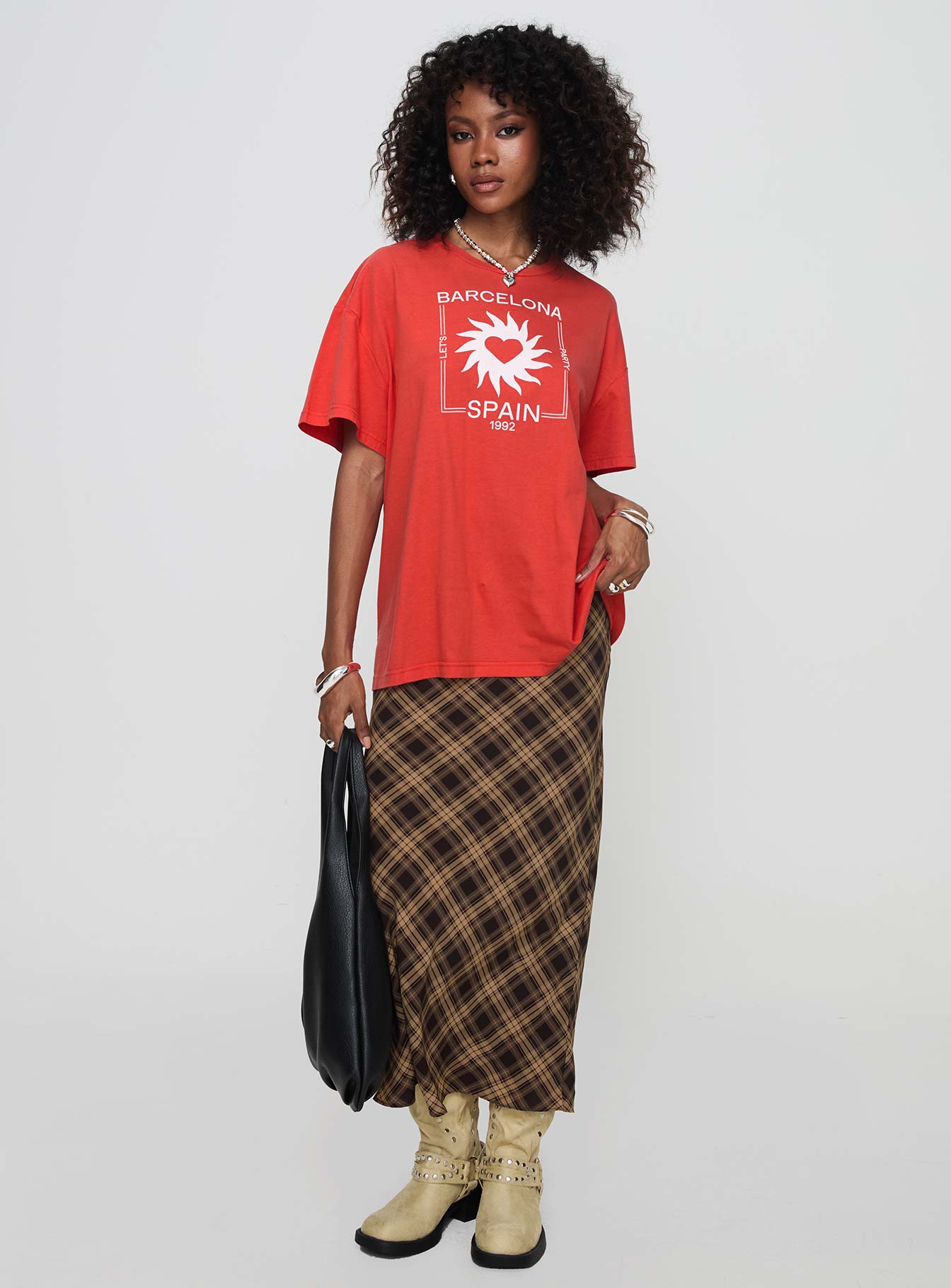 Party In Barcelona Oversized Tee Red、mySite、solidvoid