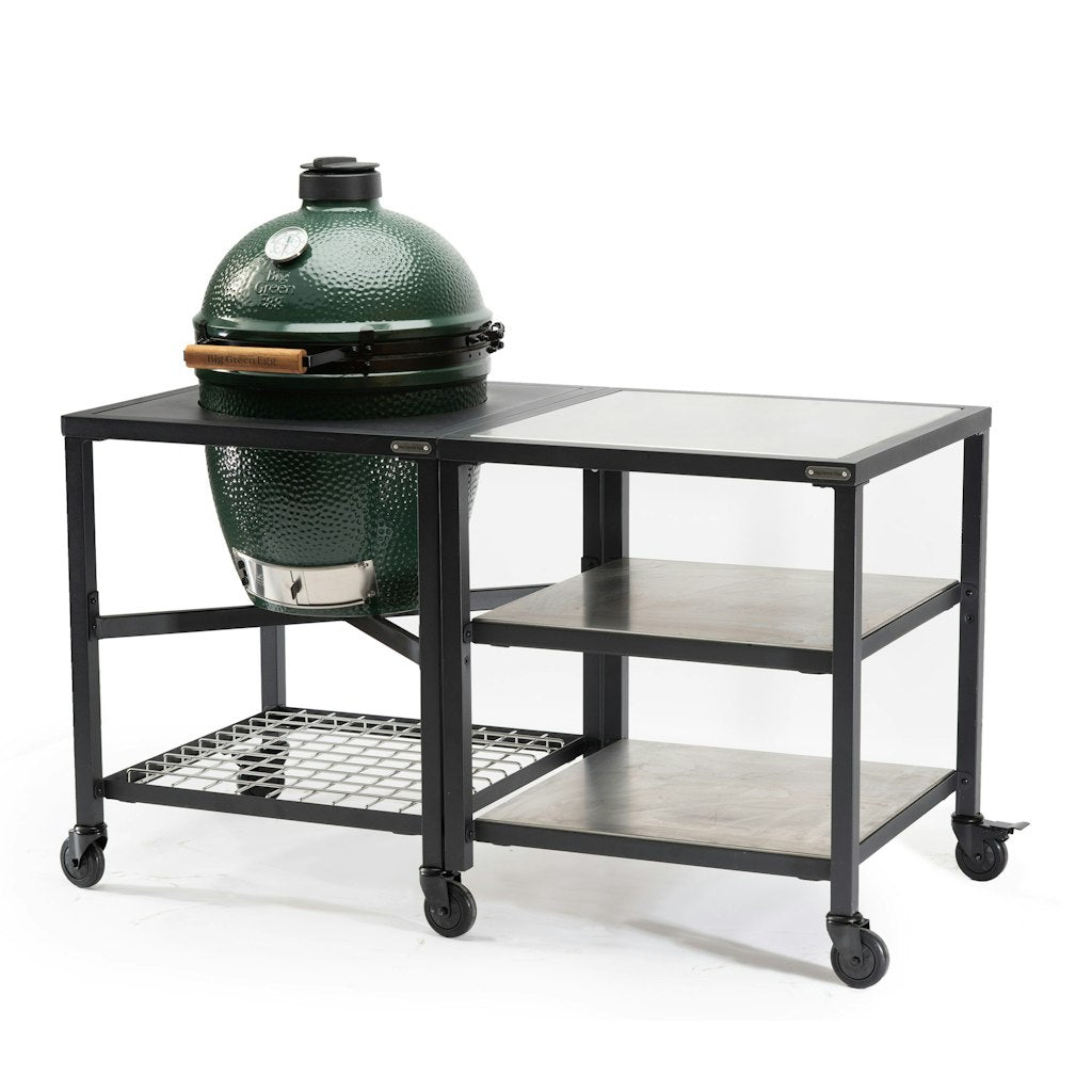 Big Green Egg Modular Nest + Expansion Frame + Stainless Steel Shelves、mySite、noshort