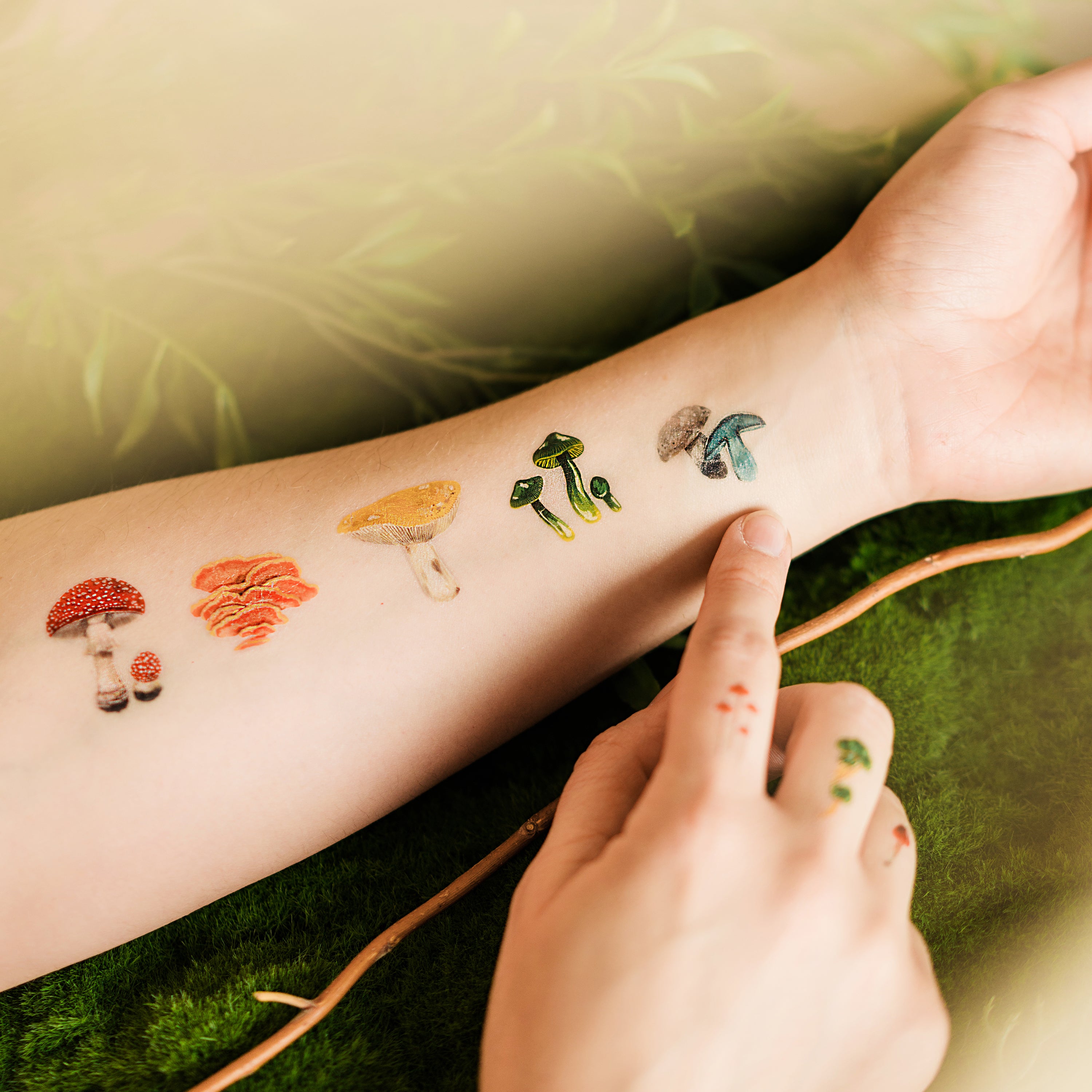  Colorful Mushrooms Tattly Temporary Tattoo Sheets、mySite、ghnorth