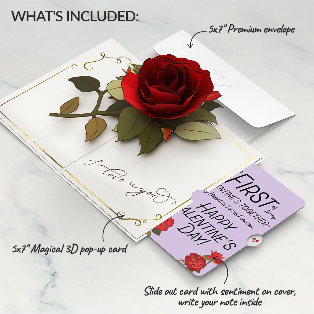 I Love You Roses My Heart Is Yours Forever Valentine Pop-Up Card and Sentiment Set、mySite、solidvoid
