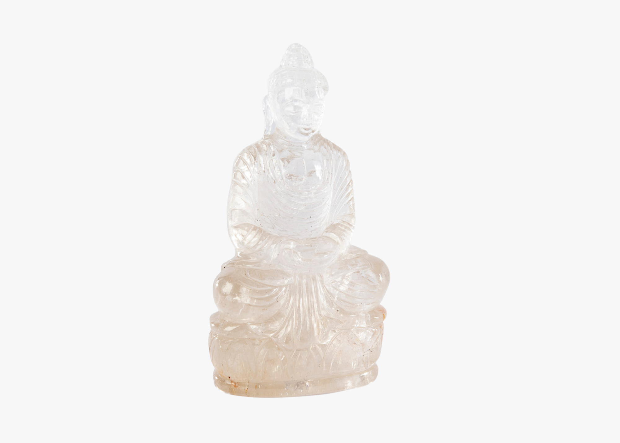 Sitting Buddha - Clear Quartz (Small, 17cm)、mySite、topwebapps