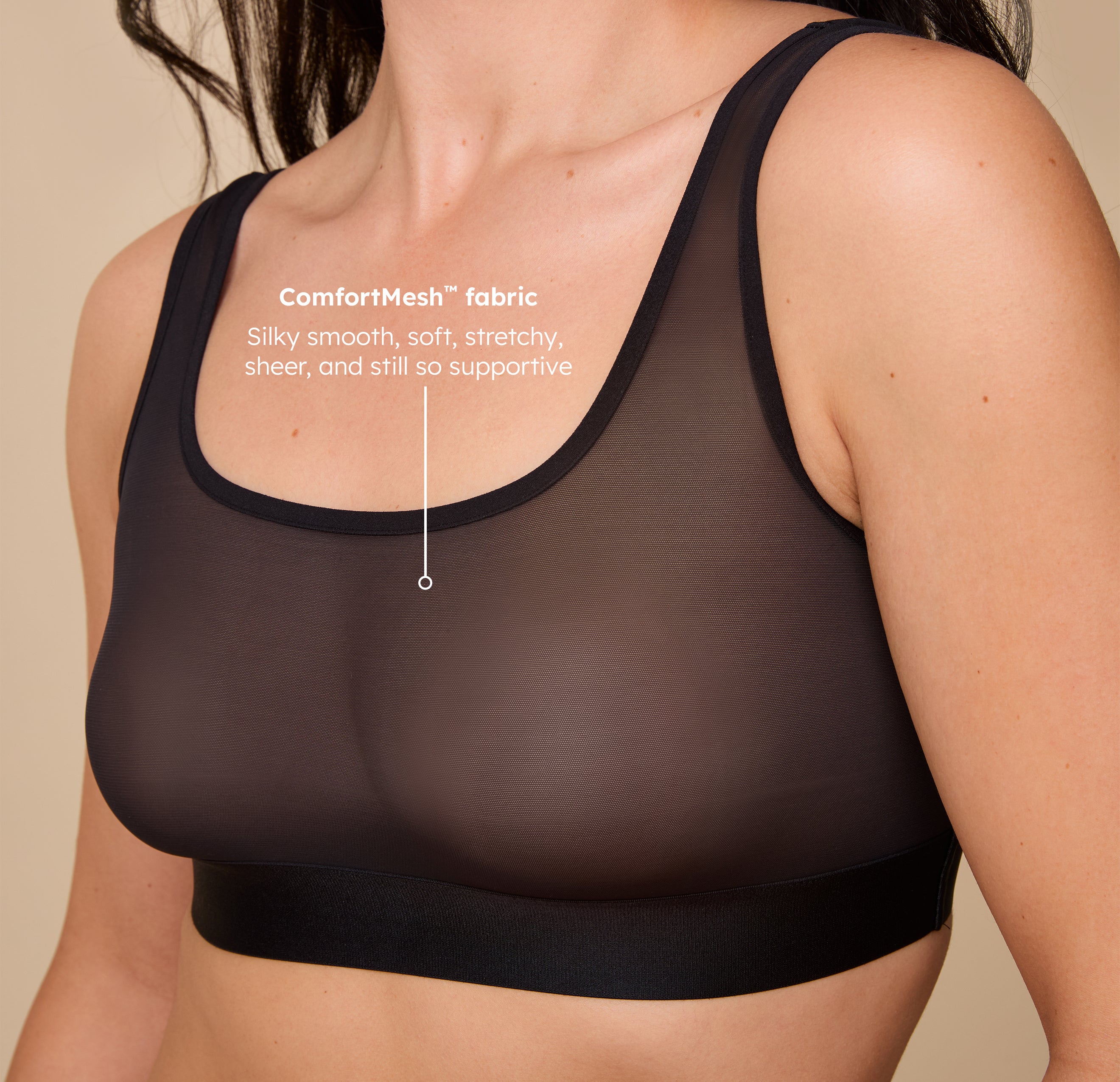 ComfortMesh™ Scoop Bralette - Black、mySite、bengalsvssteelers