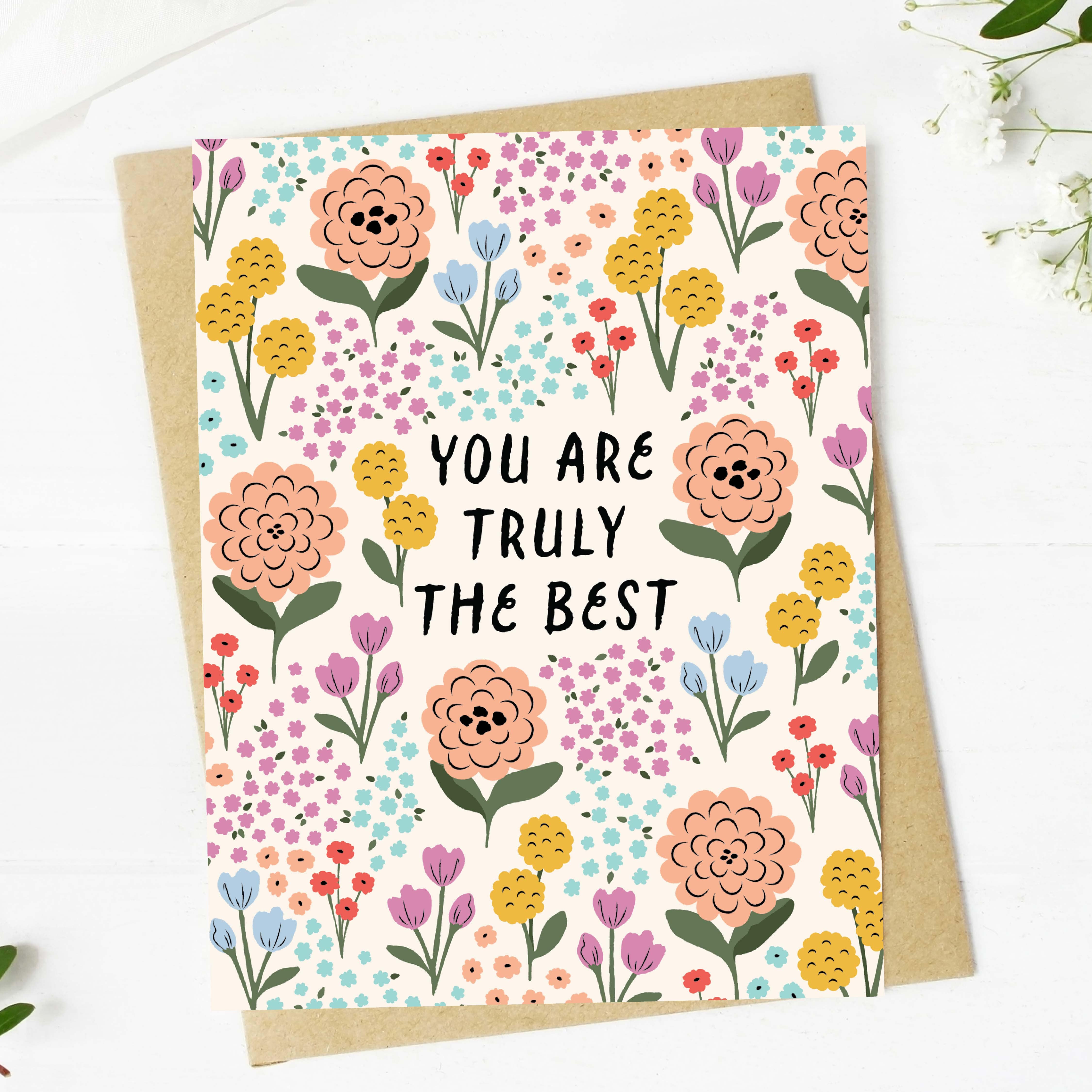  You are truly the best Colorful Flower Thank You Card、mySite、ghnorth