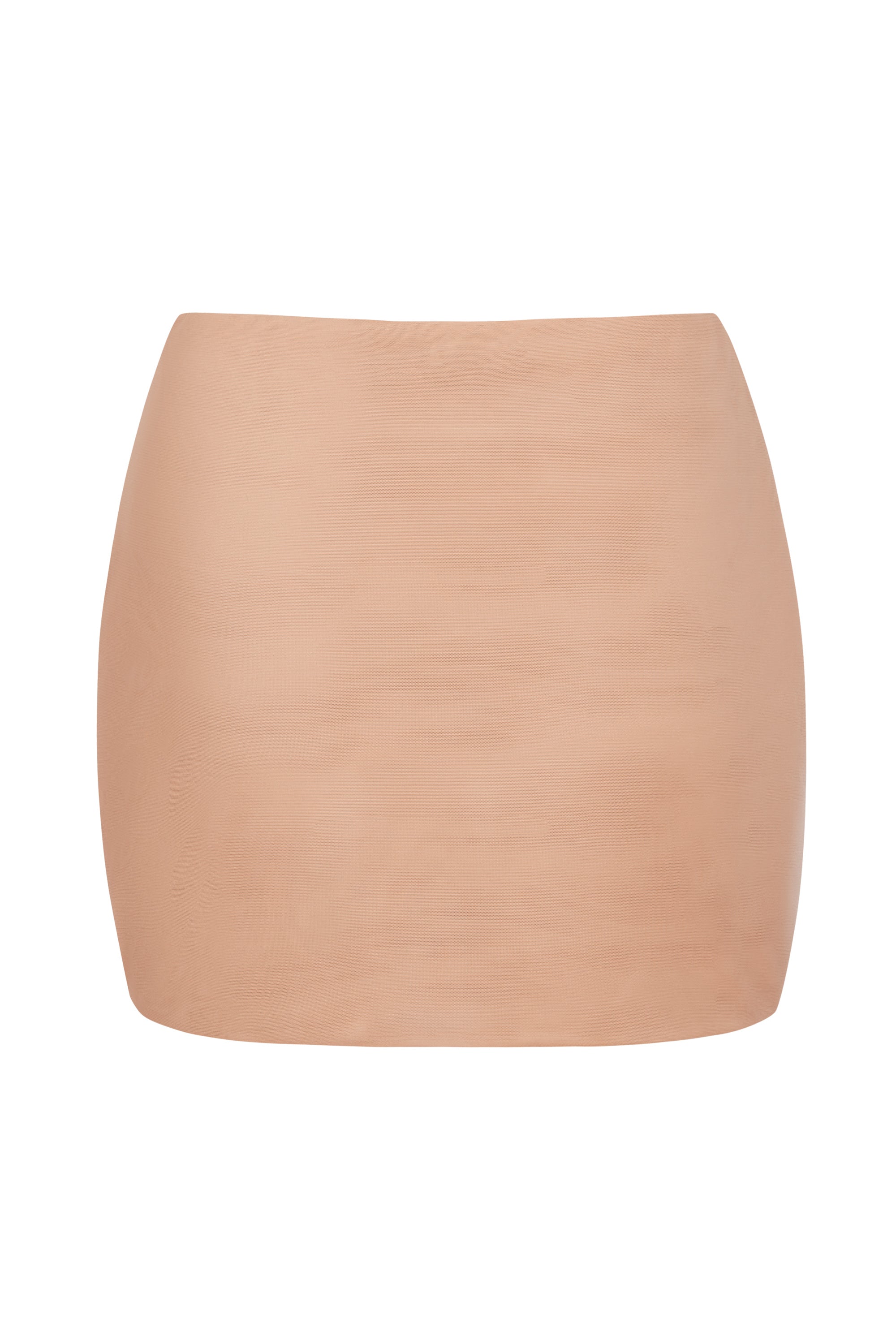 Soft Mesh Low-Rise Micro Mini Slip Skirt in Warm Peach、mySite、solidvoid