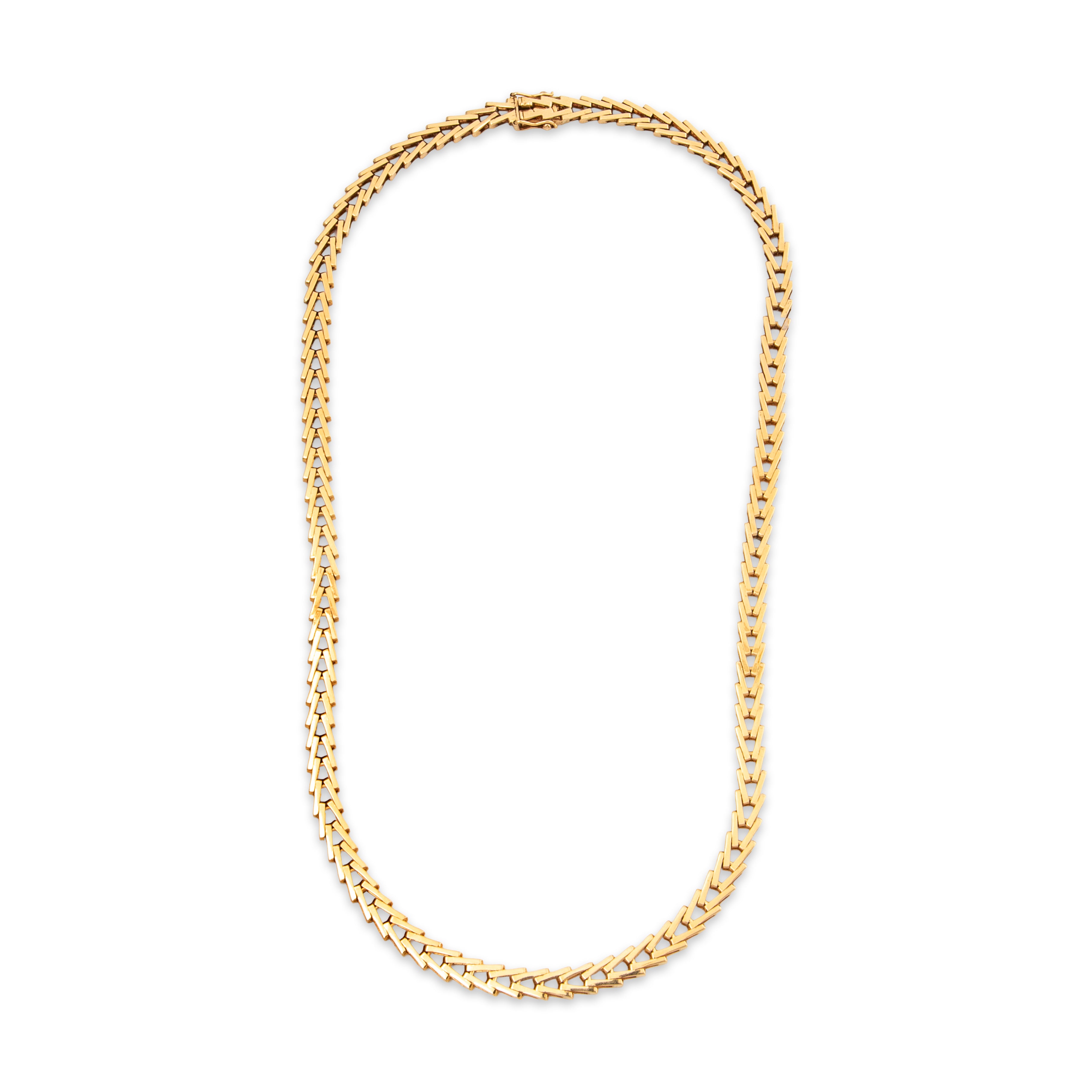 Statement Vintage 14k Yellow Gold Snake Link Chain Necklace 17、mySite、hinf8tx79